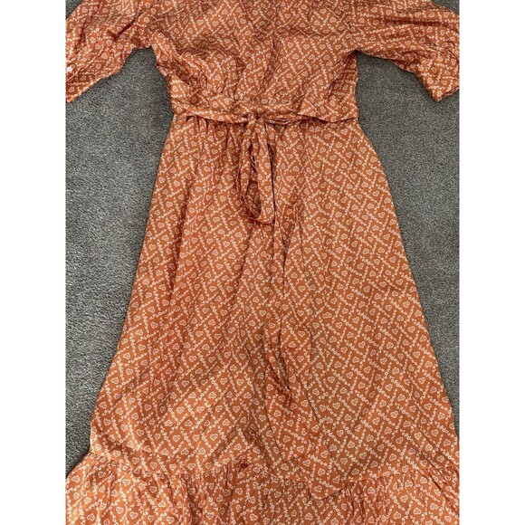 Sandro Cottagecore Heart Check Printed Wrap Dress Size 38 US 6 - Picture 10 of 10